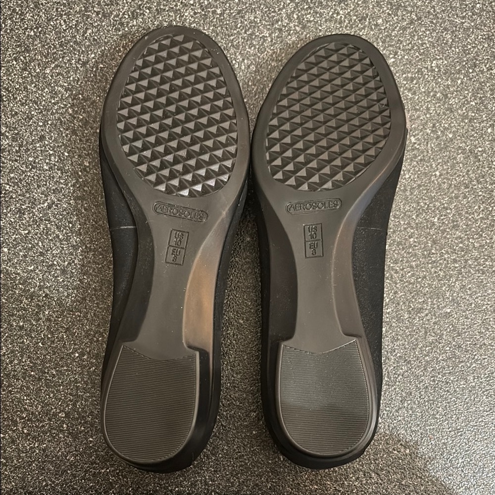 Aerosoles Women's Black and Silver Flats - Picture 2 of 5